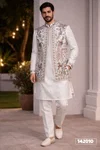Outluk Wedding Collection Vol 142 Pure Donair Mens Modi Jacket Kurta Pajama Manufacturers 142009 to 142014
